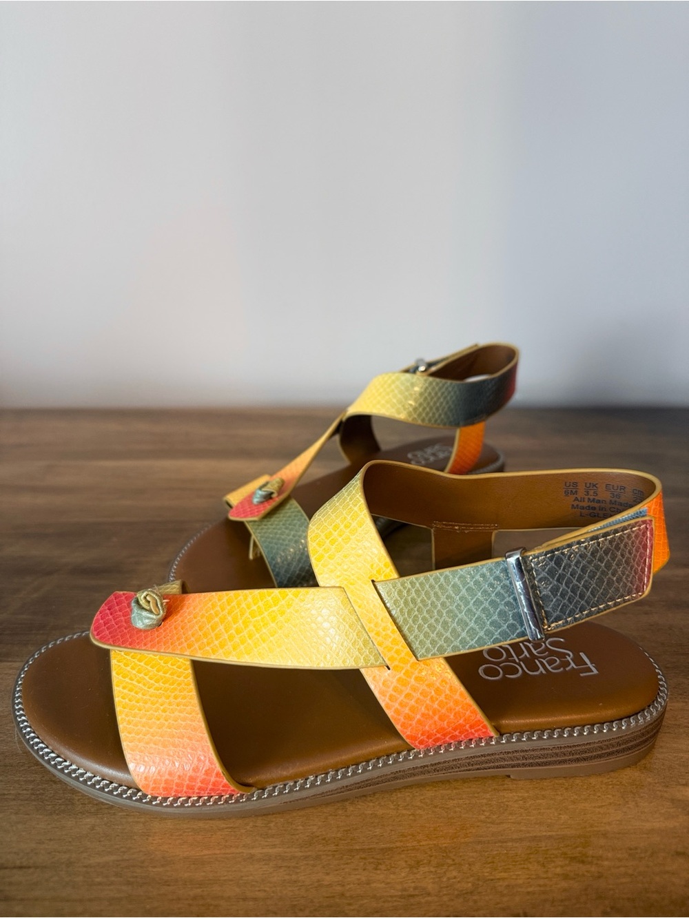 Franco Sarto Multicolor Gradient Strappy Sandals - Picture 3 of 8